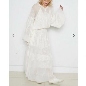 Free People we are HAH Bohemian Wedding Dress M/L NWT MSRP $368 Bridgerton
